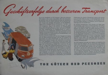 Volkswagen T1 Transporter Modelprogram 1953 Carbrochure-Map with 2 brochures (6693)